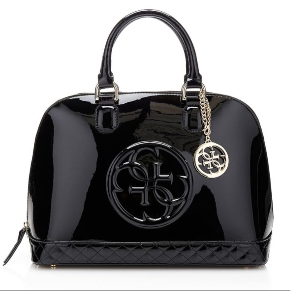 GUESS Amy Quattro Satchel Bag - Patent Leather